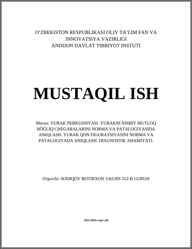 Yurak Perkussiyasi 1