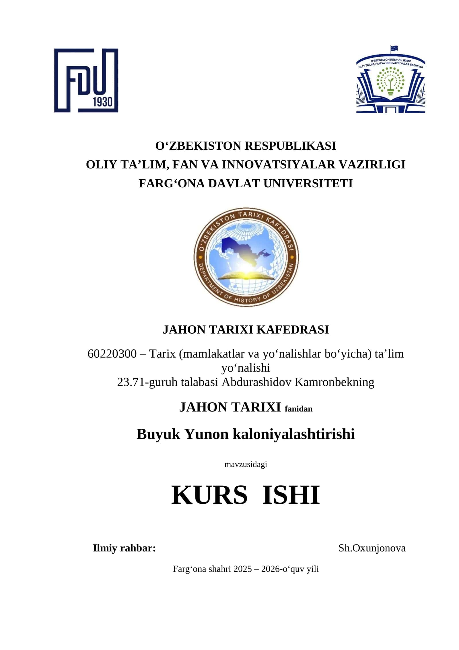 Buyuk Yunon kaloniyalashtirishi 1