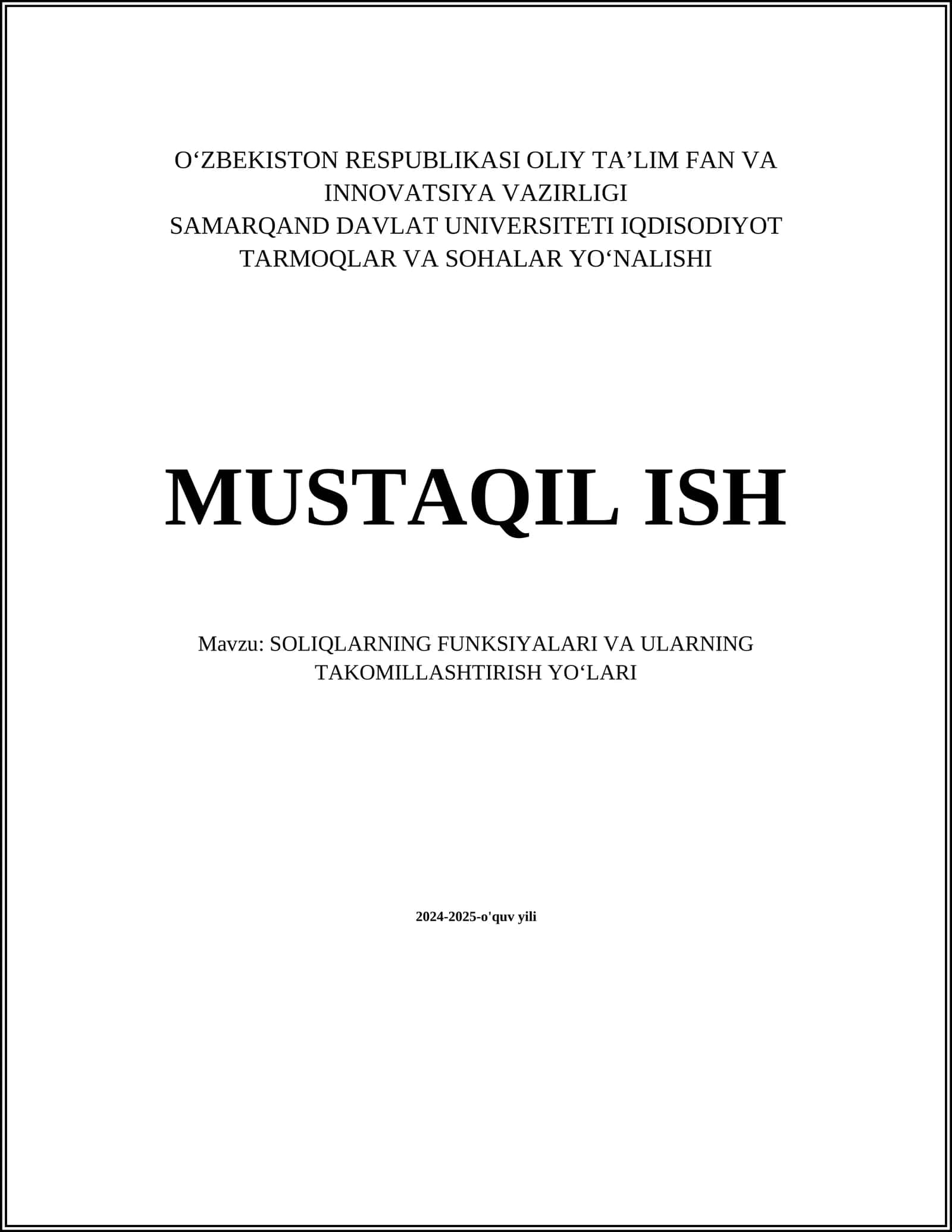 SOLIQLARNING FUNKSIYALARI VA ULARNING TAKOMILLASHTIRISH YO‘LARI 1