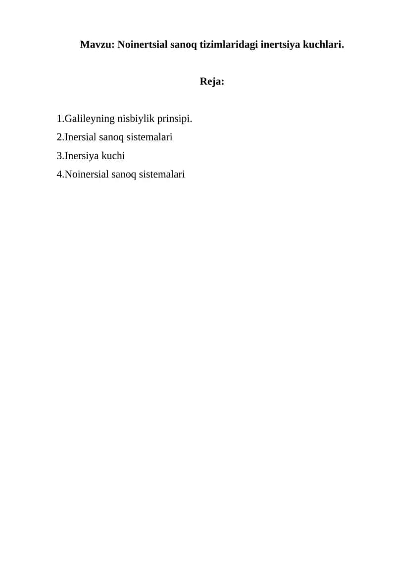 Inertsiya kuchlari 1