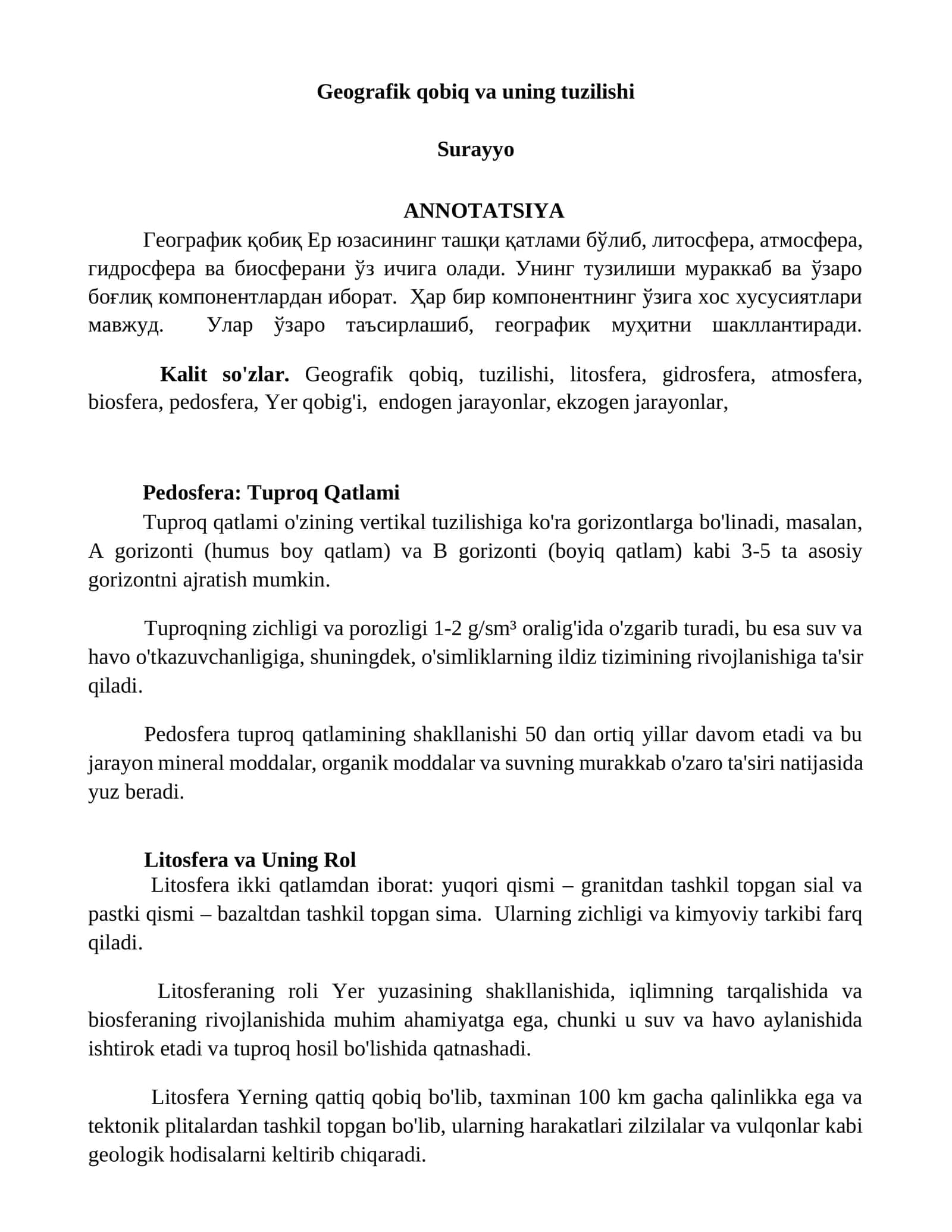 Geografik qobiq va uning tuzilishi 1