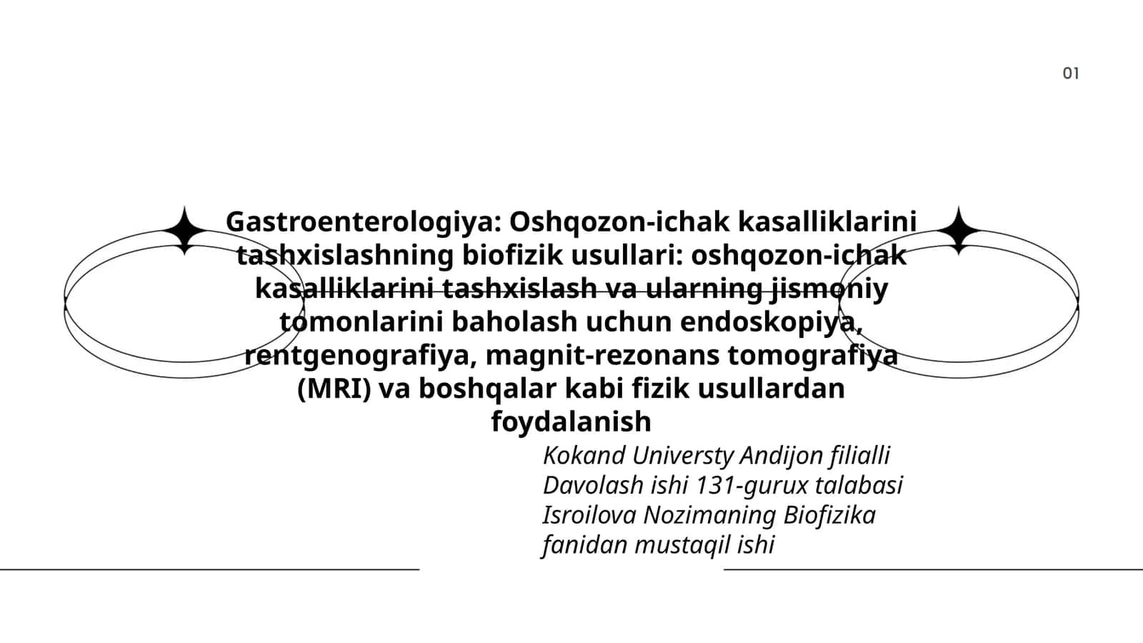 Oshqozon-ichak kasalliklarini tashxislash biofizik usullari 1
