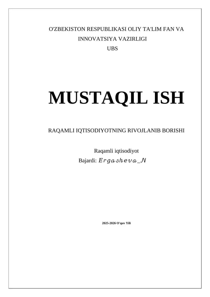 Raqamli iqtisodiyotning rivojlanib borishi 1