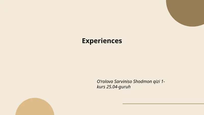 Oʻrolova Sarviniso Shodmon qizi 1-kurs 25.04-guruh 1