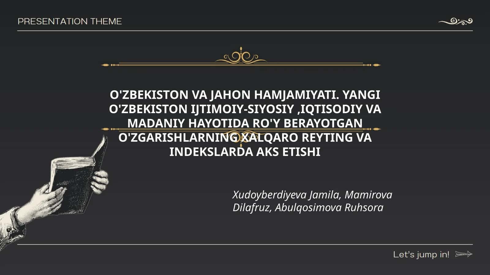 O'ZBEKISTON VA JAHON HAMJAMIYATI 1