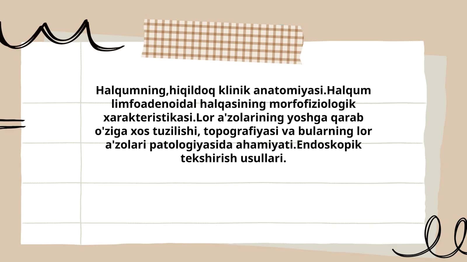 Lor a'zolarining yoshga qarab o'ziga xos tuzilishi va patologiyasi 1