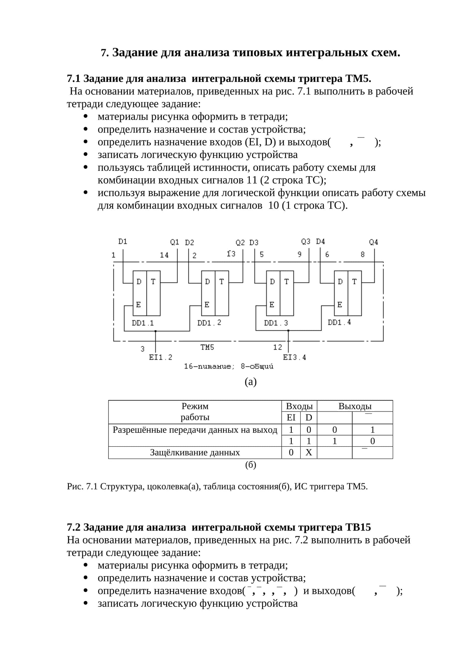 Задание для анализа типовых интегральных схем 1