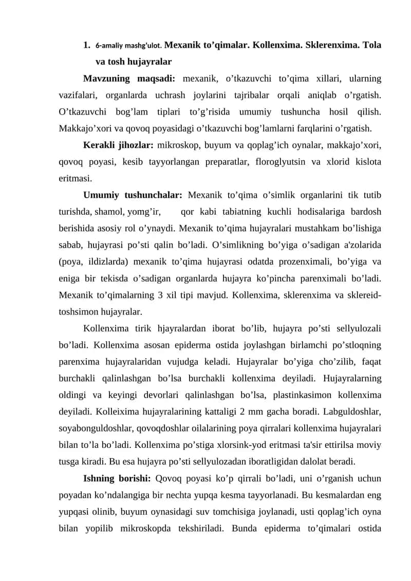 Mexanik to’qimalar 1