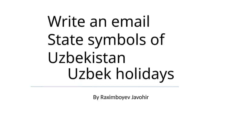 State Symbols of Uzbekistan 1