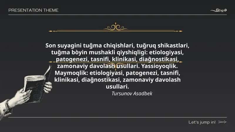 Son suyagini tuĝma chiqishlari, tuğruq shikastlari 1