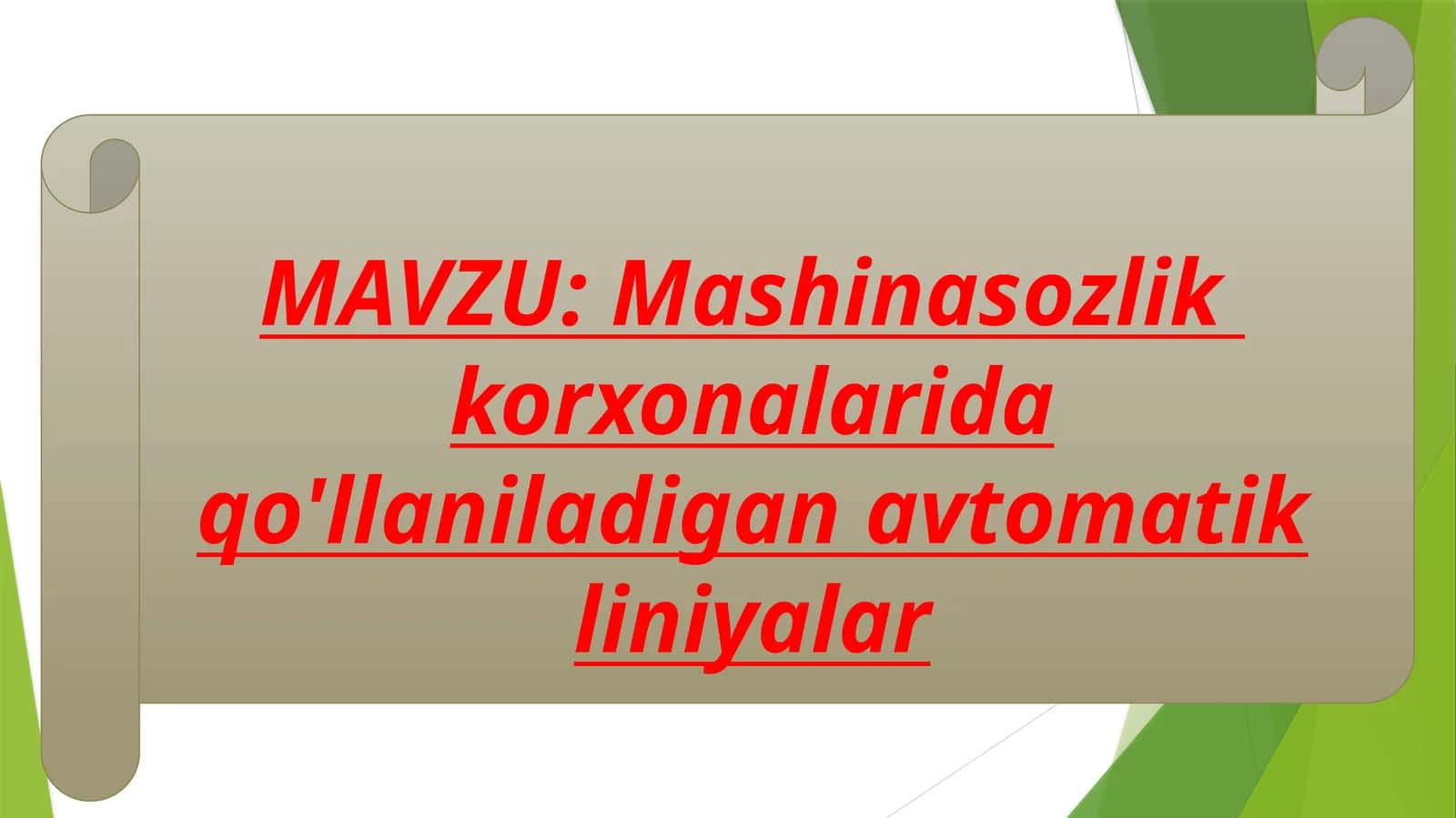 Avtomatlashtirilgan liniyalar 1