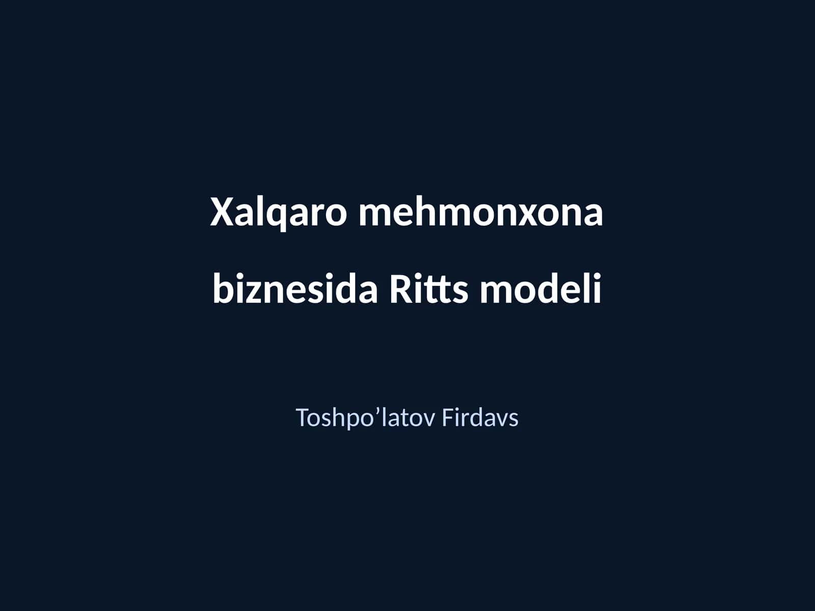 Ritts modeli 1