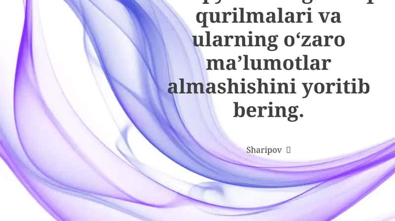 Kompyuterning tashqi qurilmalari va ularning o‘zaro ma’lumotlar almashishini yoritib bering 1