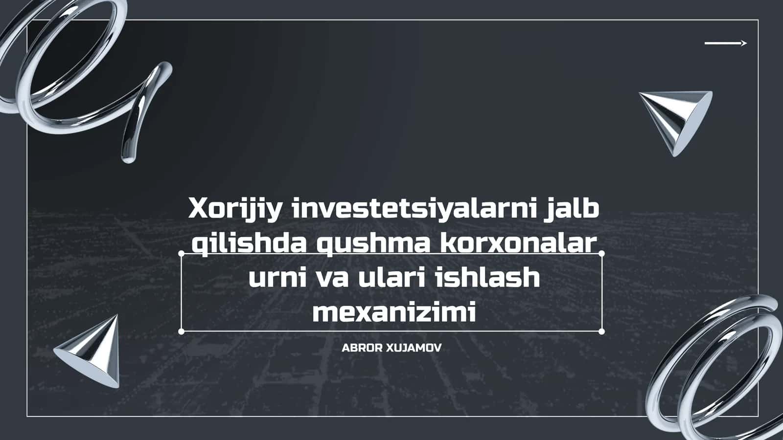 Qushma korxonalar urni va ulari ishlash mexanizimi 1