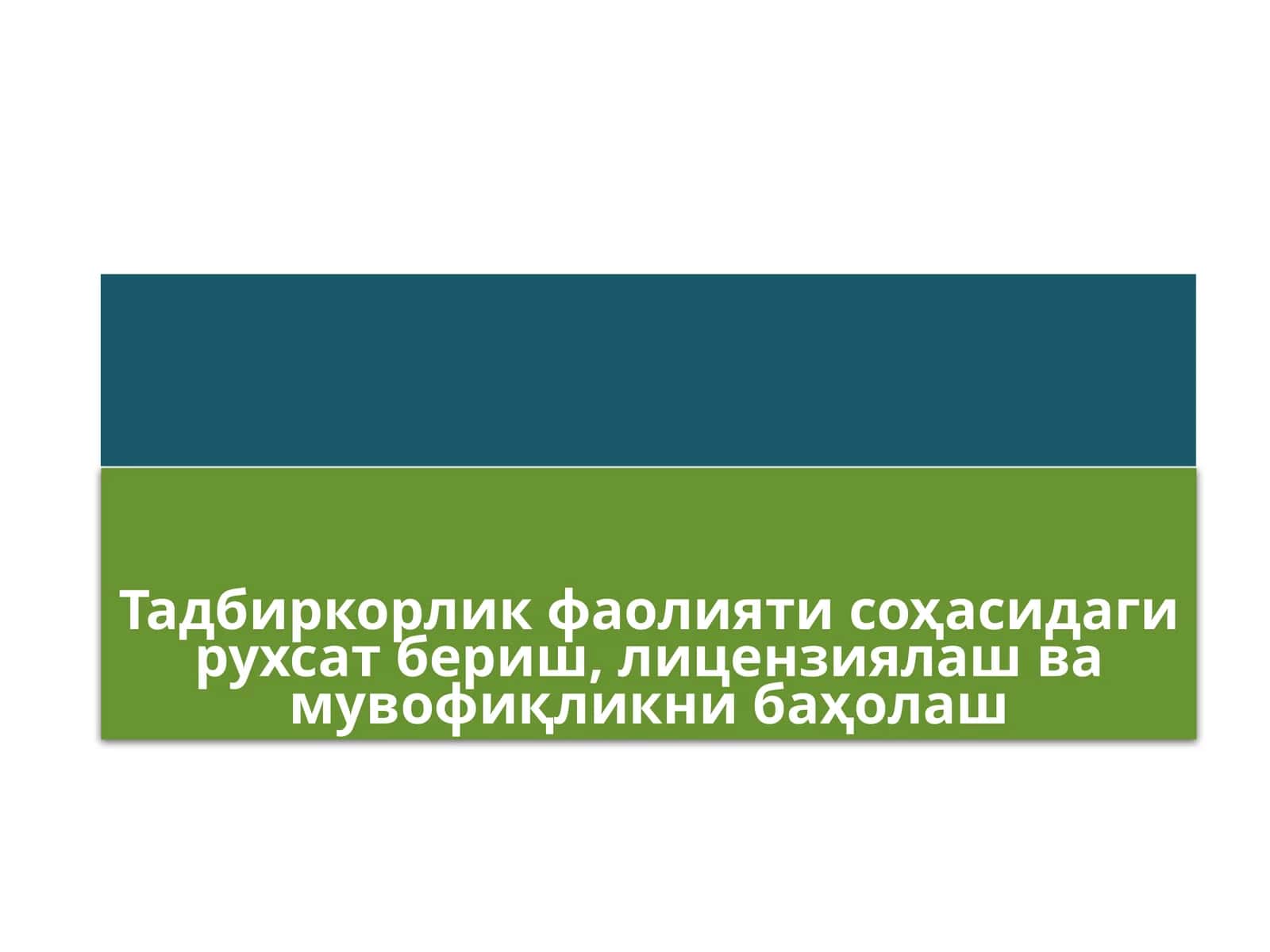 Тадбиркорлик фаолияти соҳасидаги рухсат бериш тартиб-таомиллари 1