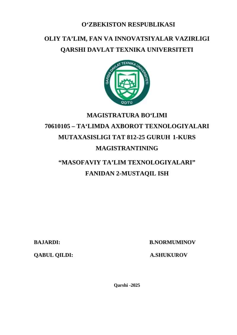 Masofaviy ta'lim platformalari 1