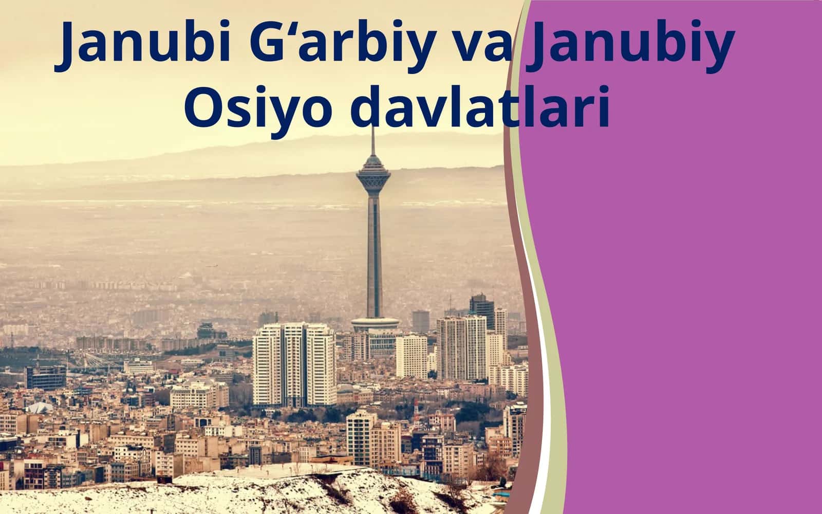 Janubi G‘arbiy va Janubiy Osiyo davlatlari 1