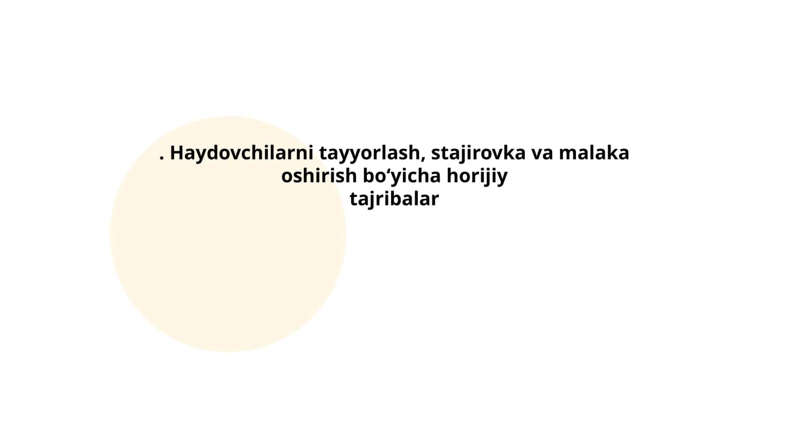 Haydovchilarni tayyorlash 1