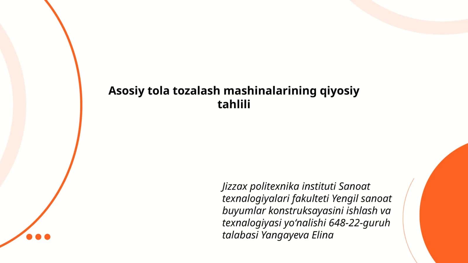Asosiy tola tozalash mashinalarining qiyosiy tahlili 1