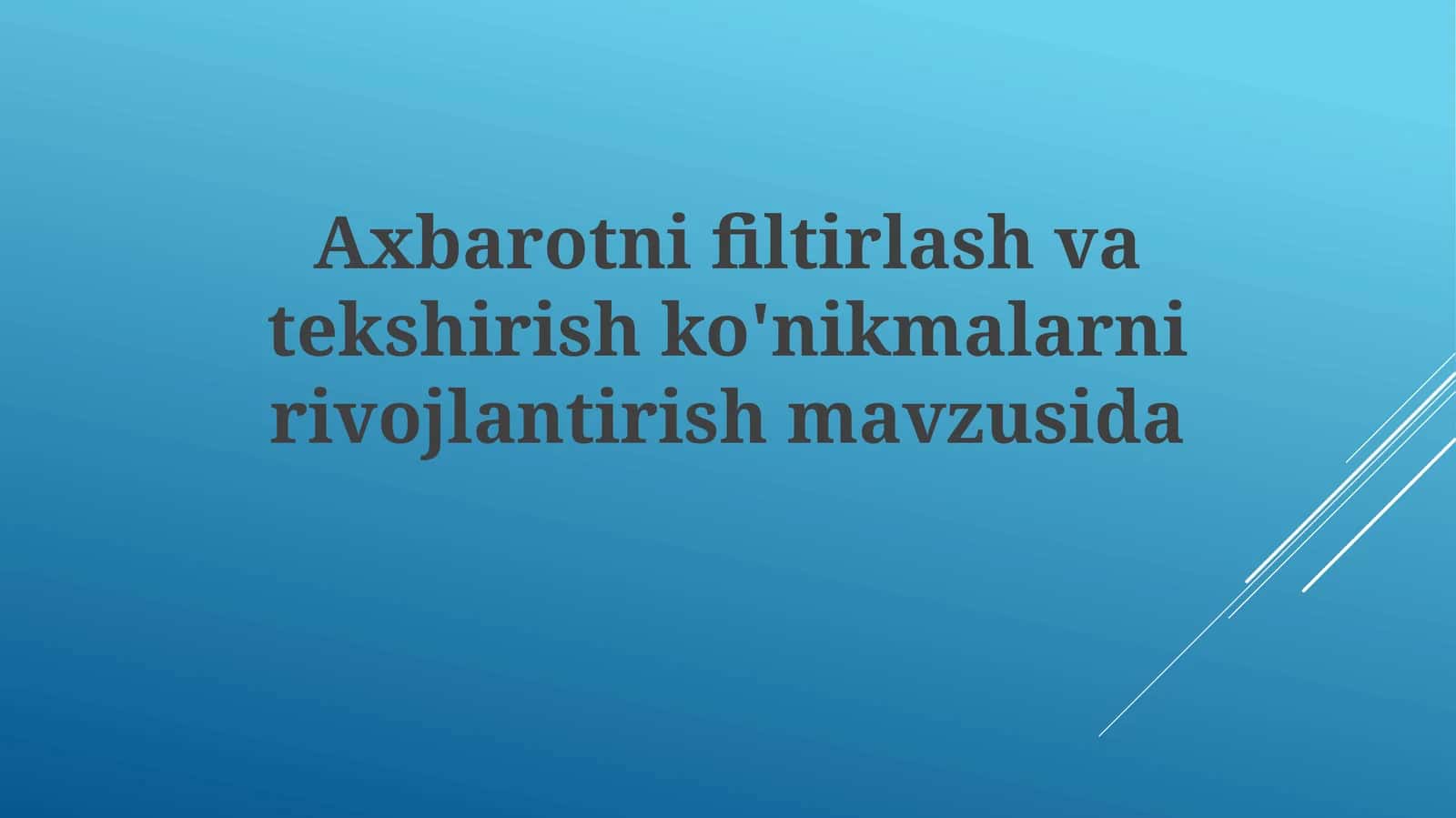 Samarali Axborot Tahlili 1
