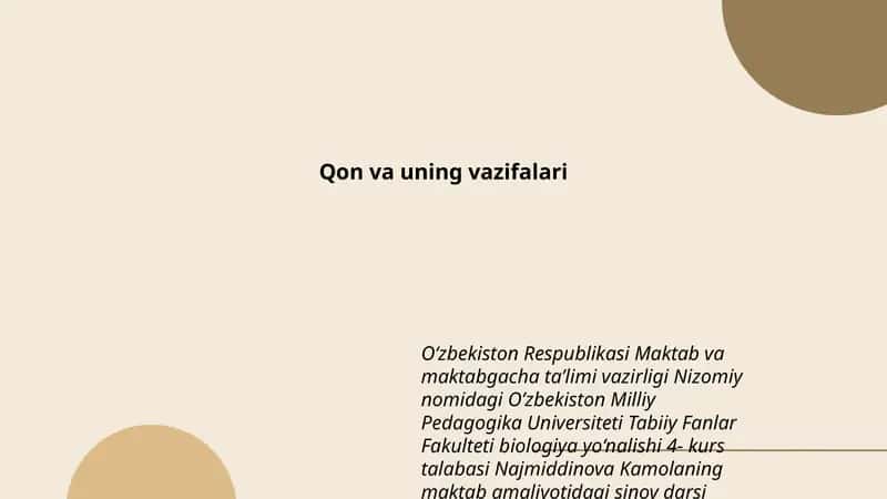 Qon va uning vazifalari 1