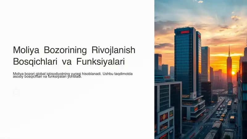 Moliya Bozorining Rivojlanish Bosqichlari va Funksiyalari 1