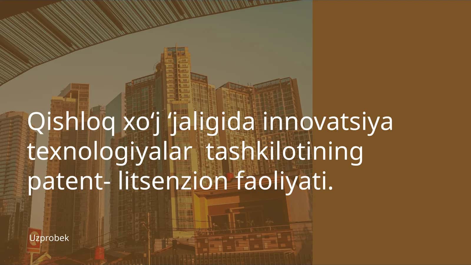 Qishloq xoʻjaligida innovatsiya texnologiyalar tashkilotining patent-litsenzion faoliyati 1