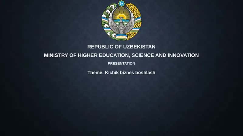 Kichikbiznesboshlash 1