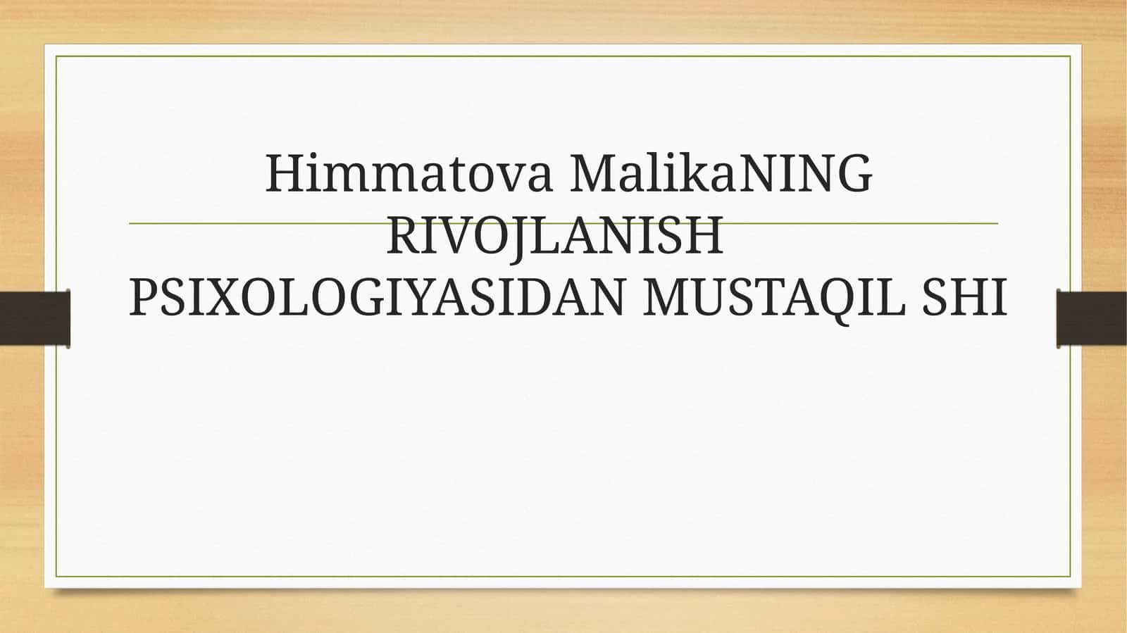Ilk Bolalik Davri 1