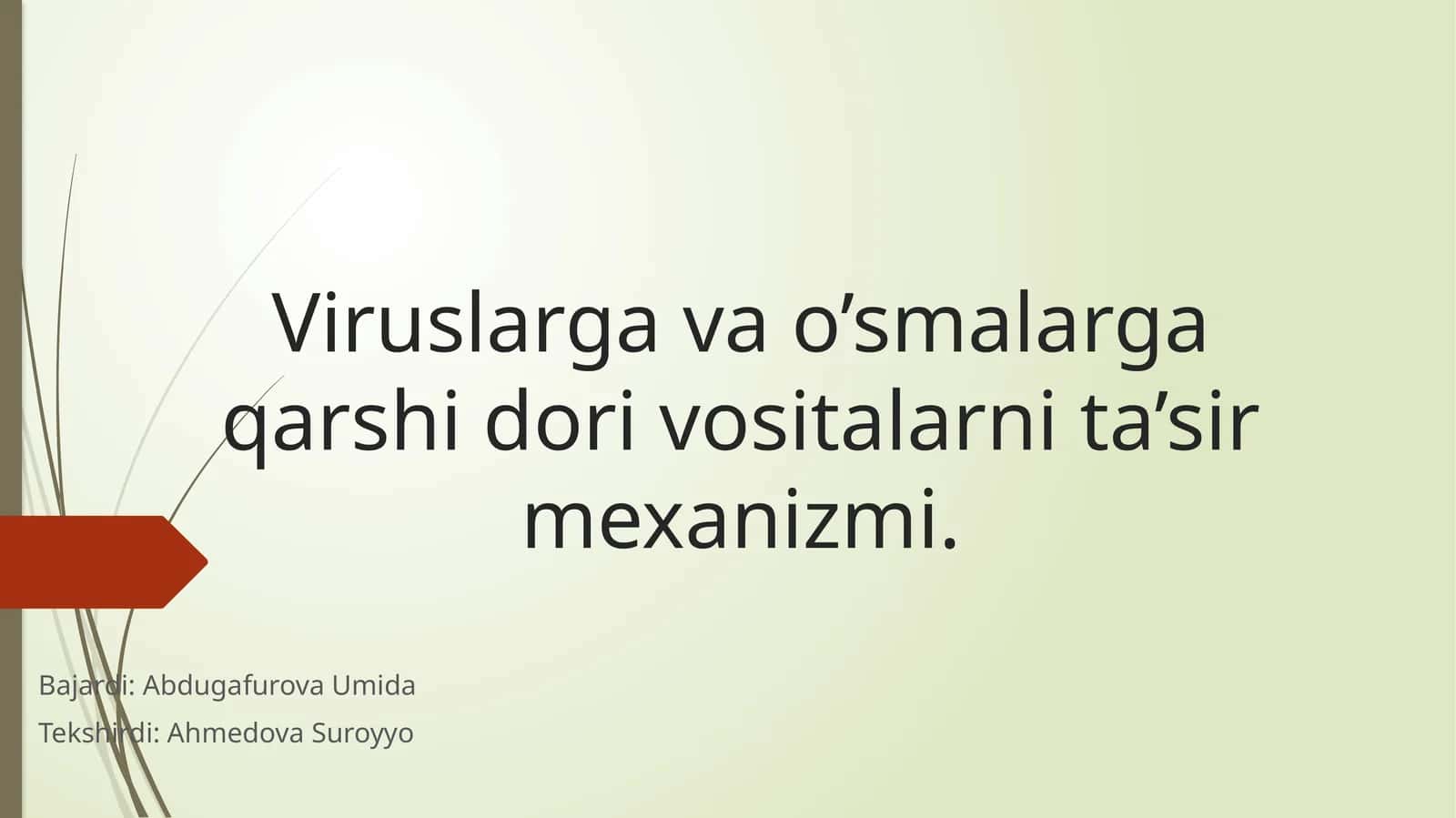 Viruslarga va o’smalarga qarshi dori vositalarni ta’sir mexanizmi 1