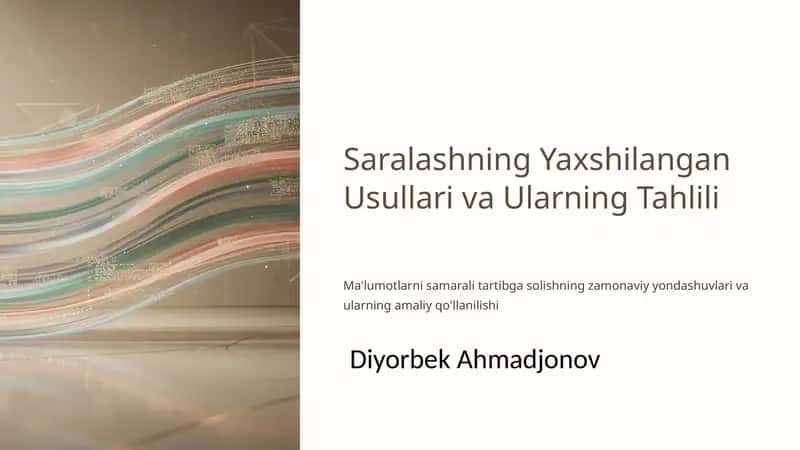 Saralashning Yaxshilangan Usullari va Ularning Tahlili 1
