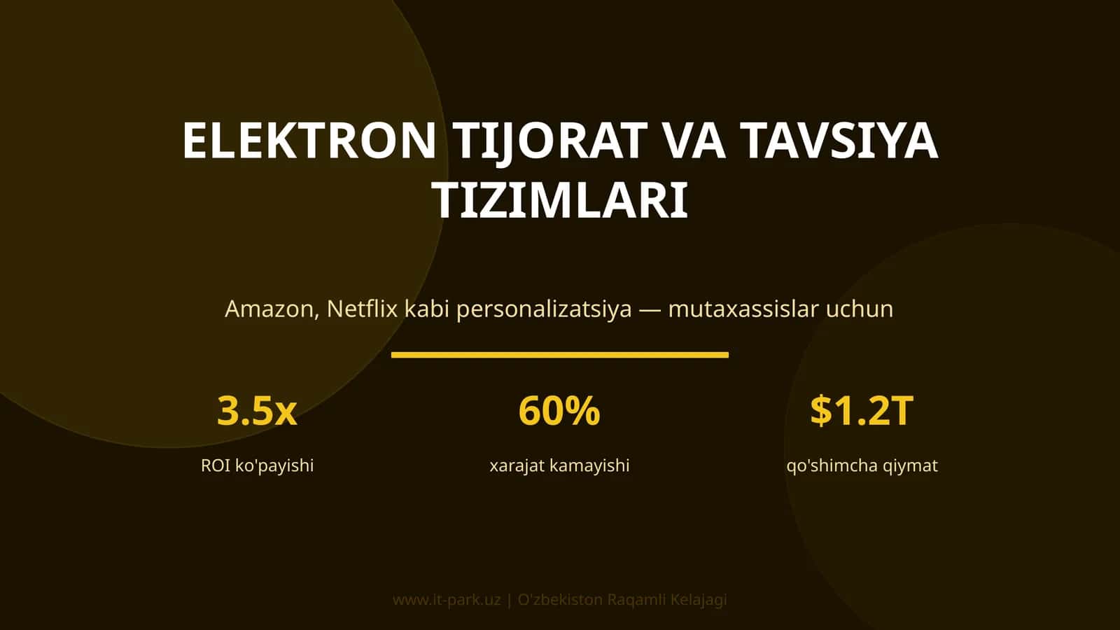 ELEKTRON TIJORAT VA TAVSIYA TIZIMLARI 1