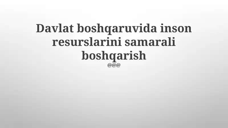 Strategik Kadrlar Rejalashtirish 1