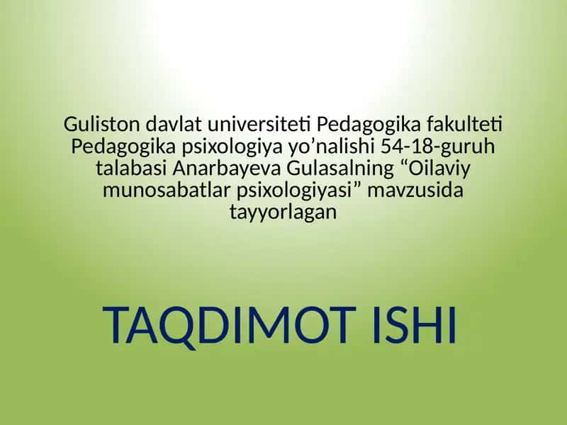 Yosh er-xotin munosabatlari 1