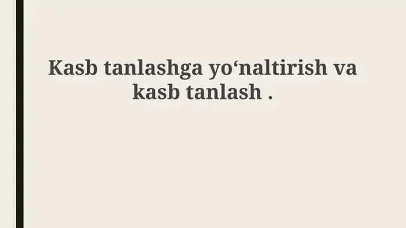 Kasbga yo'naltirish 1