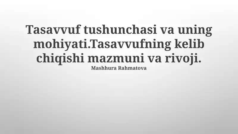 Sufiylik Yo'li 1