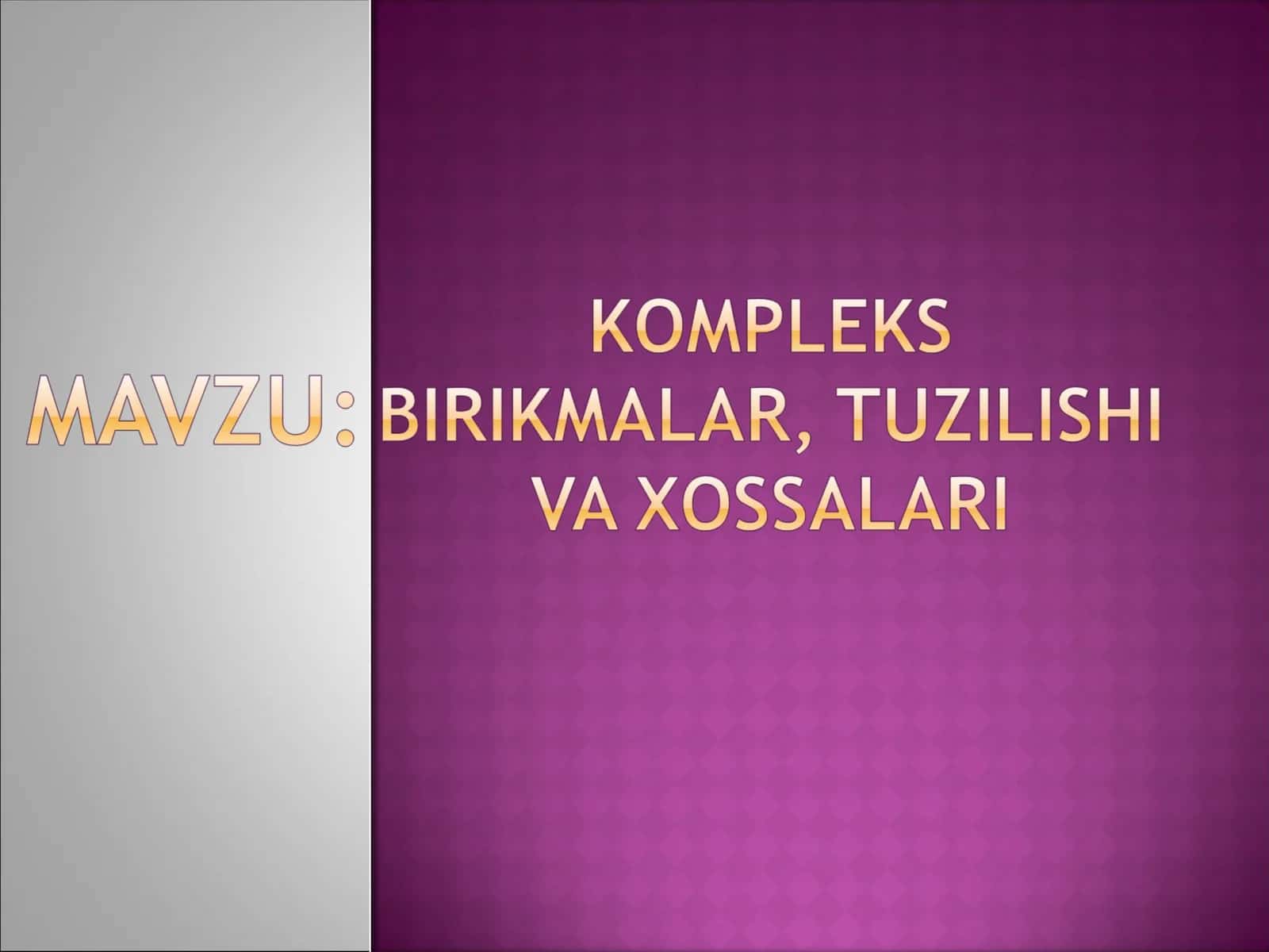 Kompleks birikmalarning tuzilishi 1