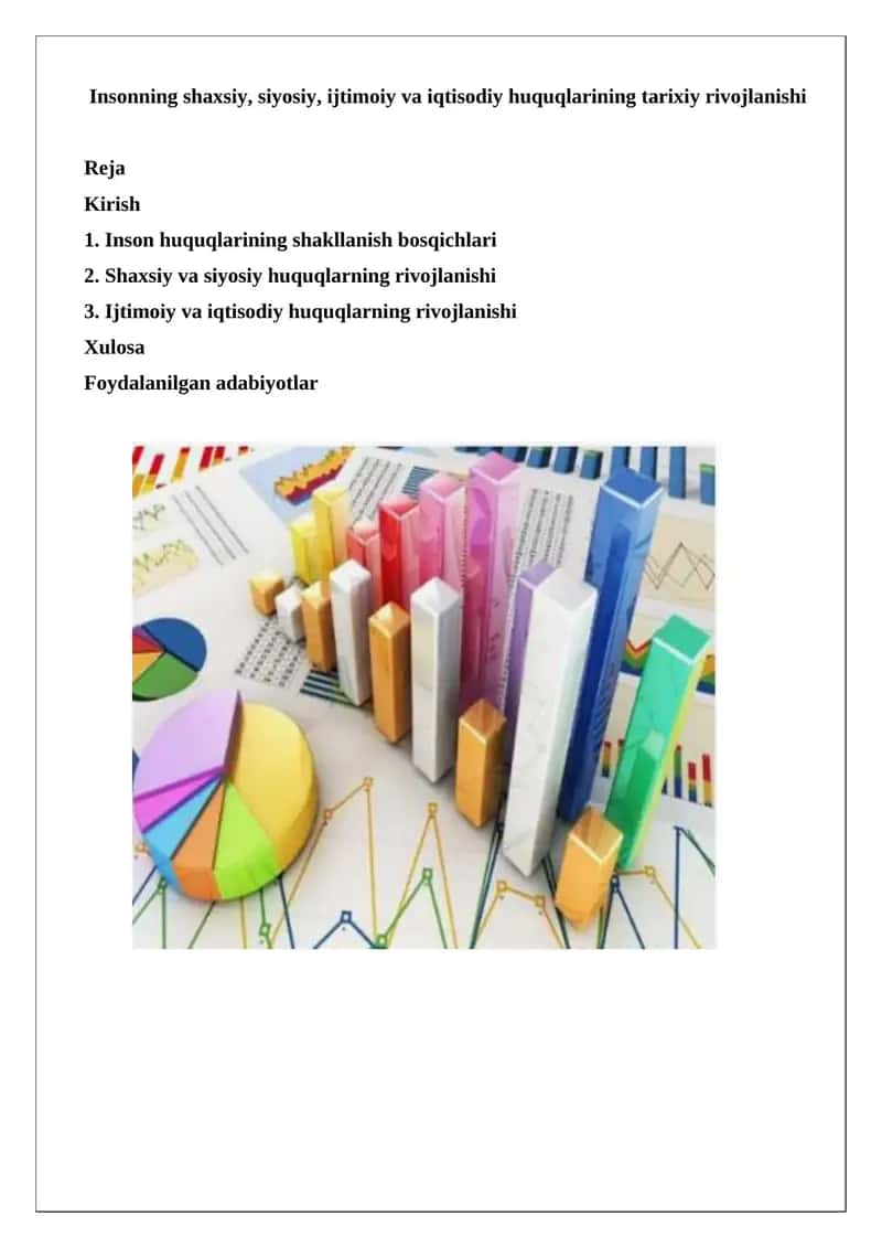 Insonning shaxsiy, siyosiy, ijtimoiy va iqtisodiy huquqlarining tarixiy rivojlanishi 1
