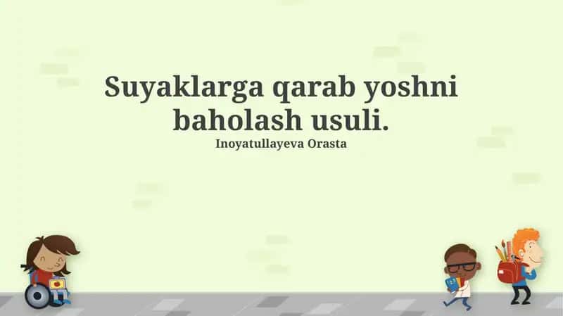 Suyaklarga qarab yoshni baholash usuli 1