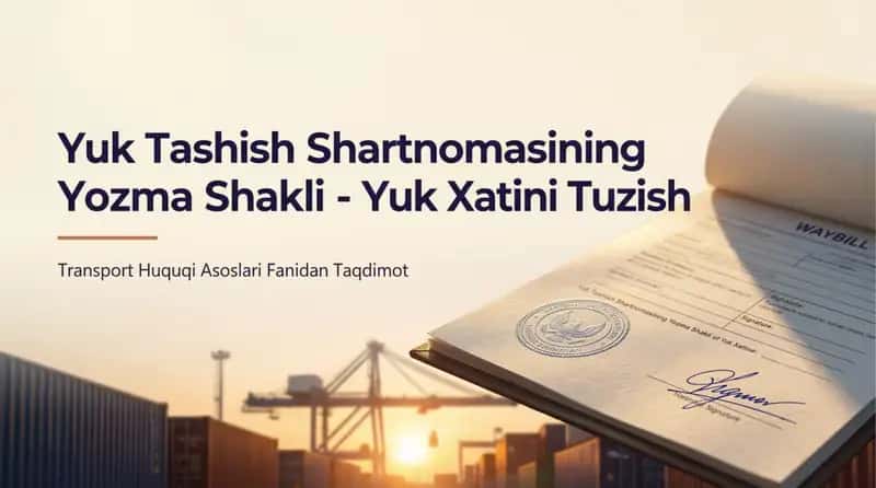 Yuk tashish shartnomasining yozma shakli-yuk xatini tuzish 1