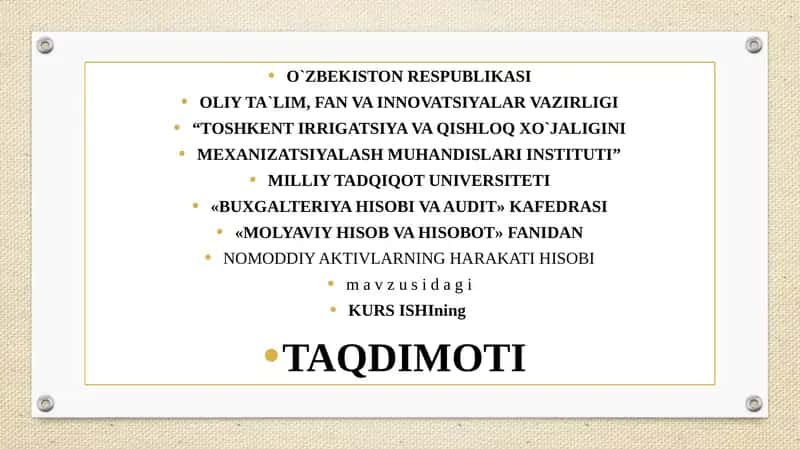 NOMODDIY AKTIVLARNING HARAKATI HISOBI 1
