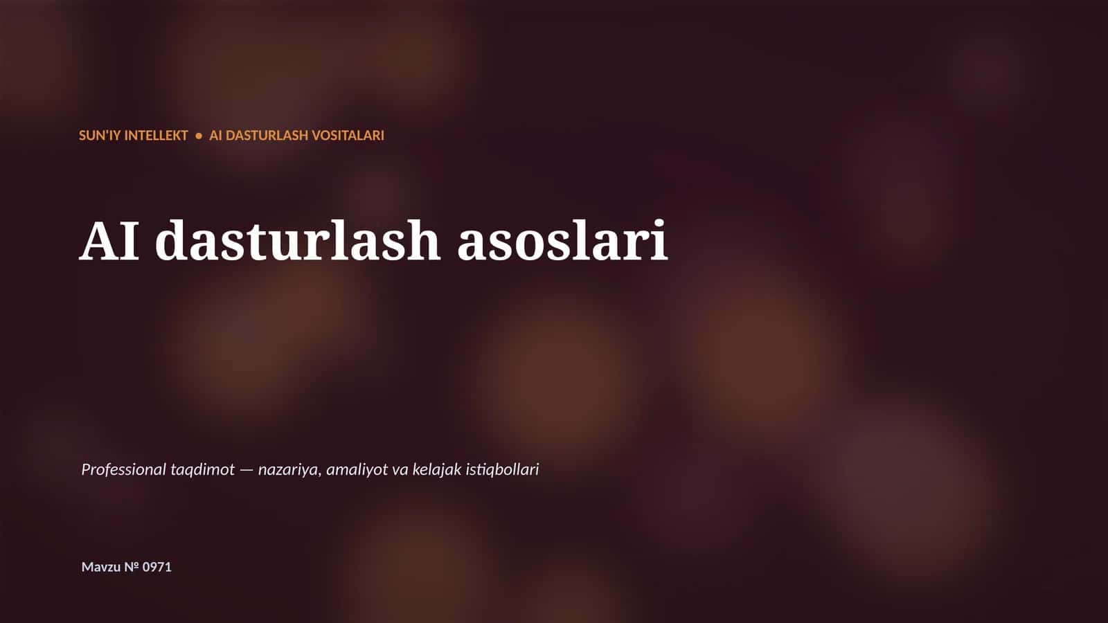 AI dasturlash asoslari 1