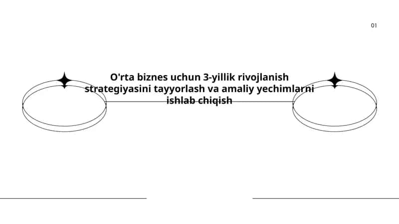 O'rta biznes uchun 3-yillik rivojlanish strategiyasini tayyorlash va amaliy yechimlarni ishlab chiqish 1