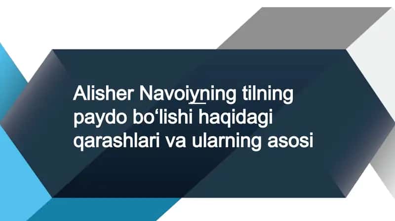 Alisher Navoiyning tilning paydo boʻlishi haqidagi qarashlari va ularning asosi 1