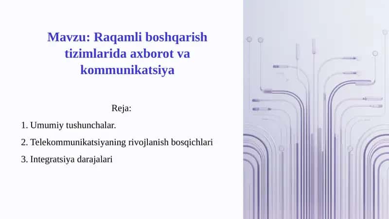 Raqamli boshqarish tizimlarida axborot va kommunikatsiya 1