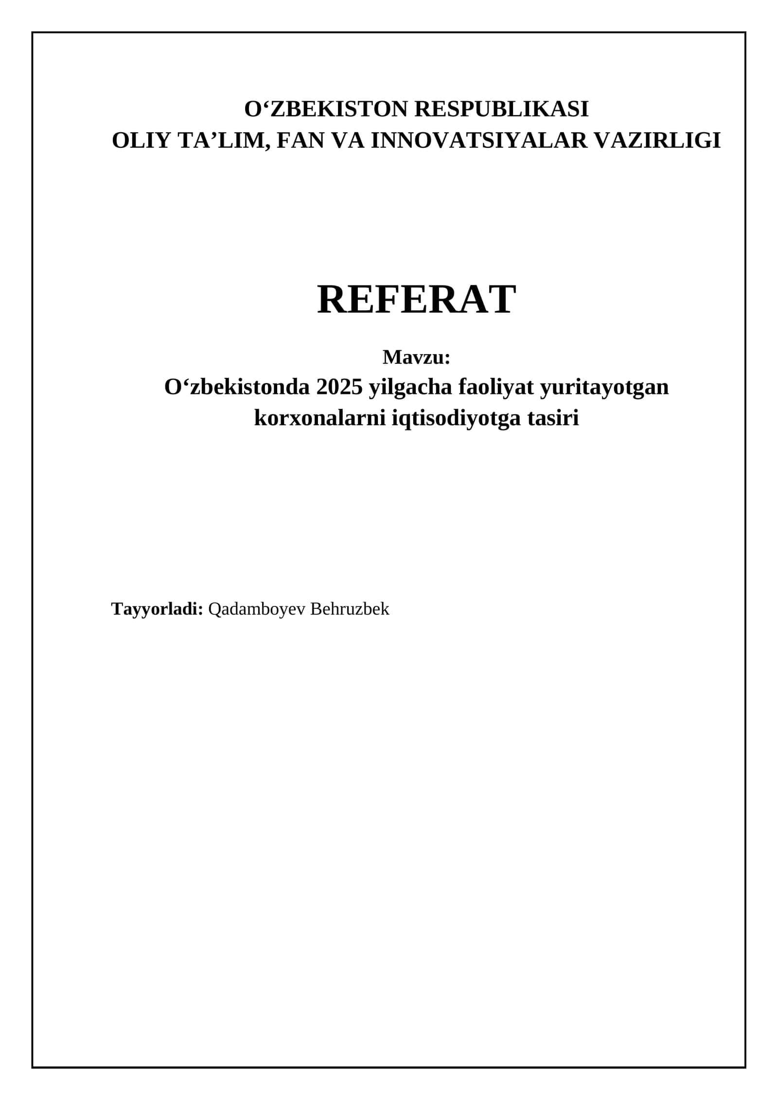 Oʻzbekiston korxonalari iqtisodiyotga taʼsiri (2017-2022): Tahlil va natijalar 1