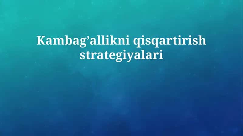Kambag’allikni qisqartirish strategiyalari 1
