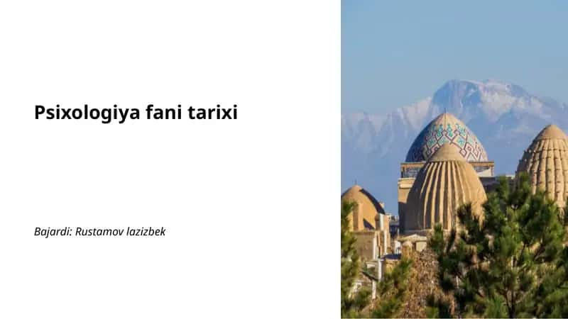 Psixologiya fani tarixi 1
