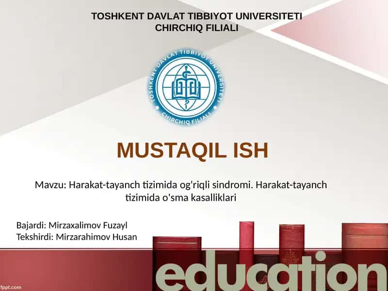 Harakat-tayanchtizimidaog'riqlisindromi.Harakat-tayanchtizimidao'smakasalliklari 1
