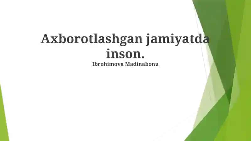 Axborot Oqimlari va Inson Hayoti